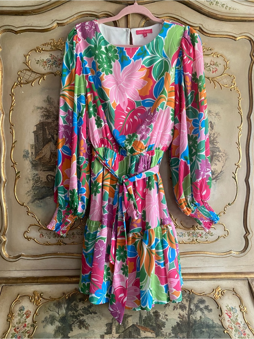 Flying Tomato Multicolor Summer Leaf Botanical Floral Dress